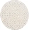 Teppich Hochflor Wohnzimmer - 200 cm Rund - Einfarbig Creme Produktbild-Vorschau 2