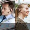 Split image showing a man in a car and a woman outdoors, both wearing Bluetooth headsets. Produktbild-Vorschau