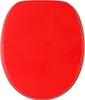 A red toilet seat is shown from a top-down view against a white background. Produktbild-Vorschau