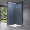 A modern bathroom with a corner shower enclosure. Produktbild-Vorschau