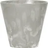 A close-up studio shot of a gray planter with a marbled effect. Produktbild-Vorschau