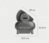A side view of an automatic cat litter box with dimensions indicated by lines and text. Anteprima dell’immagine prodotto
