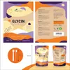 A collage of product packaging and informational graphics for Vegavero Glycin Pulver. Anteprima dell’immagine prodotto
