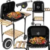 Holzkohlegrill Grillwagen mit Ablagen Gartengrill Camping Produktbild-Vorschau 1
