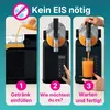 A three-panel instructional image showing how to use a slush maker. The first panel shows liquid being poured into the machine, the second shows a finger pressing buttons on the machine, and the third shows a glass being filled with slush. Produktbild-Vorschau