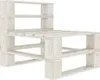vidaXL Garten-Paletten-Mittelsofa mit Kissen in Creme Holz Produktbild-Vorschau 5