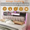 Merax gestoffeerd bed 160x200 cm met LED-verlichting en Productafbeelding-voorbeeld 13