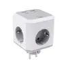 A white and gray cube-shaped power adapter with multiple outlets and USB ports. Voir les images du produit