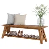 Massive Holz-Eingangsbank, 140 cm lange Schuhbank im Produktbild-Vorschau 12