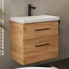 Planetmöbel Waschtischunterschrank 63cm Gold Eiche mit Produktbild-Vorschau 2