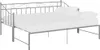 vidaXL Rozkládací pohovka Grey Metal 90x200 cm Náhled obrázku produktu 1