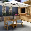 Doppel Gartenbank mit Tisch Loveseat Wetterfest 2-Sitzer Produktbild-Vorschau 3
