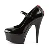 DELIGHT-687FH Damen Pumps von Pleaser, Schwarz-Rot EU 39, Produktbild-Vorschau 3