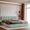 A bedroom scene with a mint-colored bed and decorative elements. Anteprima dell’immagine prodotto