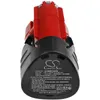 A close-up, top-down view of a red and black battery pack with text labels. Náhled obrázku produktu