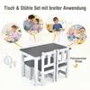 COSTWAY 4 TLG. Kindersitzgruppe mit Stauraum, Kindertisch Produktbild-Vorschau 3