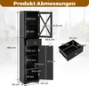 A diagram showing the dimensions of a black cabinet. Náhled obrázku produktu