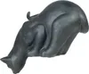 A black cat sculpture in a crouching position, viewed from a side angle. Anteprima dell’immagine prodotto