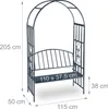 Relaxdays Rosenbogen mit Bank, robustes Metall, 2-Sitzer Produktbild-Vorschau 4