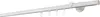 A white curtain rod with hooks against a white background. Produktbild-Vorschau