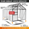 BRAST Gewächshaus Aluminium mit Fundament | 310x190x195cm | Produktbild-Vorschau 5