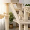 A close-up view of a multi-level cat tree with scratching posts and platforms. Produktbild-Vorschau