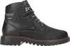 A black leather boot on a white background. Produktbild-Vorschau