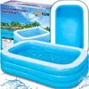 Grosser Aufblasbarer Familienpool XXL 185x130x40 Cm Produktbild-Vorschau 2