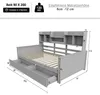 Slaapbank 90x200 cm van massief hout met 2 lades en open Productafbeelding-voorbeeld 2