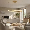 XUDO LED Pendelleuchte 2-Ring 36W Gold, Dimmbar per Produktbild-Vorschau 6
