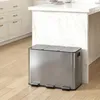 HOMCOM Cestino dei rifiuti 3x20 L in acciaio inossidabile Anteprima dell’immagine prodotto 2