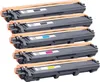 A stack of five toner cartridges, each with an orange protective cover. Produktbild-Vorschau