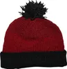 Wollmütze mit Bommel - rot - schwarz - warme Strickmütze - Produktbild-Vorschau 1
