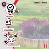 A garden border made of wood surrounding purple flowers. Produktbild-Vorschau