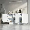 Merax Hochglanz Sideboard mit 3 Türen und 6 Fächern, Produktbild-Vorschau 3
