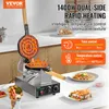 A commercial bubble waffle maker is shown on a kitchen counter, with waffles and a waffle cone displayed. Podgląd zdjęcia produktu