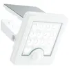 A white solar-powered outdoor wall light with a motion sensor. Produktbild-Vorschau