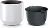 A white planter pot and a dark gray insert are shown against a white background. Náhled obrázku produktu