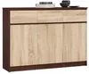 Komoda 138 cm se 3 zásuvkami a 3 dvířky, příborník, skříň, Náhled obrázku produktu 2