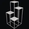 A white, multi-tiered plant stand against a black background. Anteprima dell’immagine prodotto