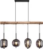 Hängeleuchte, Glasschirm, Holzoptik, braun, H 130 cm Produktbild-Vorschau 13