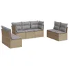 Design 7-tlg. Garten-Sofagarnitur mit Kissen Beige Poly Produktbild-Vorschau 2