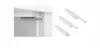A close-up view of a cabinet door with a push-to-open latch installed, and a separate group of three push-to-open latches. Produktbild-Vorschau