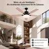 132 cm stropný ventilátor s osvetlením v drevenom dizajne, Náhľad obrázku produktu 12