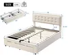 Lit rembourré 140x190 avec sommier à lattes, tête de lit, Voir les images du produit 6