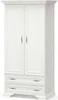 A white wooden wardrobe with two doors and two drawers, shown against a white background. Náhled obrázku produktu