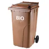 A brown waste bin with the word BIO printed on it. Podgląd zdjęcia produktu