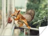 MuchoWow® Poster Eichhörnchen - Fenster - Herbst - Produktbild-Vorschau 1