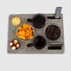 Couchbox mit 4 Glasschalen in Grau | Couchbar Snackbox für Produktbild-Vorschau 7