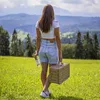 Wiklinowy kosz koszyk piknikowy 4 osób sztućce kieliszki Podgląd zdjęcia produktu 18